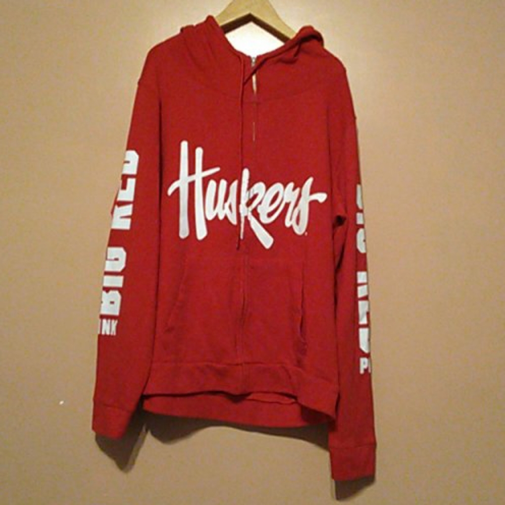 Pink women red and white hoodie size large